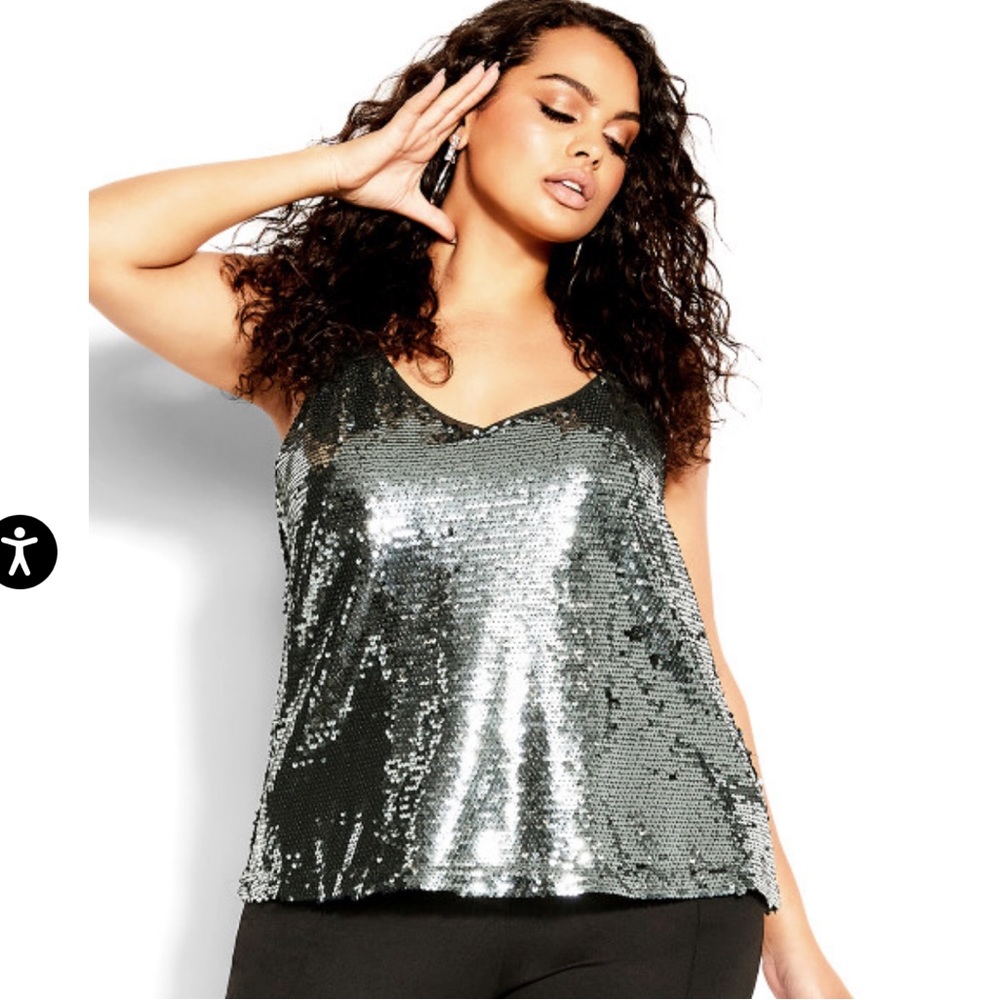 NWT City Chic Glimmer Halter Top